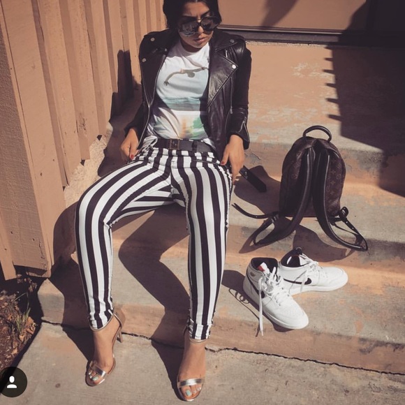 Hot Topic Pants - Black and White Striped Pants